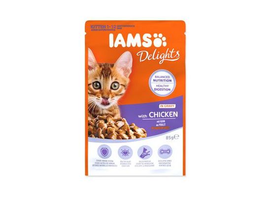 Iams Cat Kotě Kuře v omáčce kapsa 85g