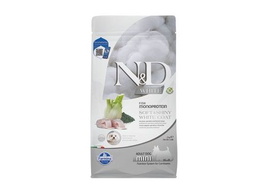 N&D WHITE DOG Adult Mini Sea Bass&Spirulina&Fenn 2kg