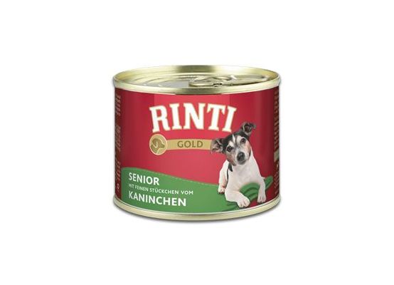 Rinti Dog Gold Senior konzerva králík 185g
