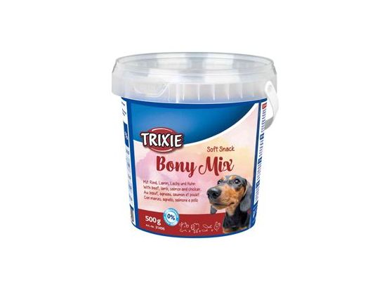 Trixie Soft Snack Bony MIX hověz, jehněč,losos 500g TR