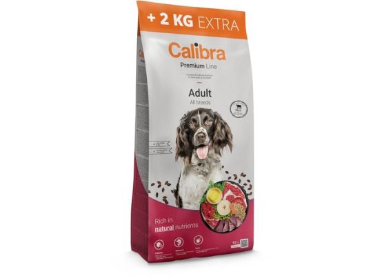 Calibra Dog Premium Line Adult Beef 12 kg + 2 kg